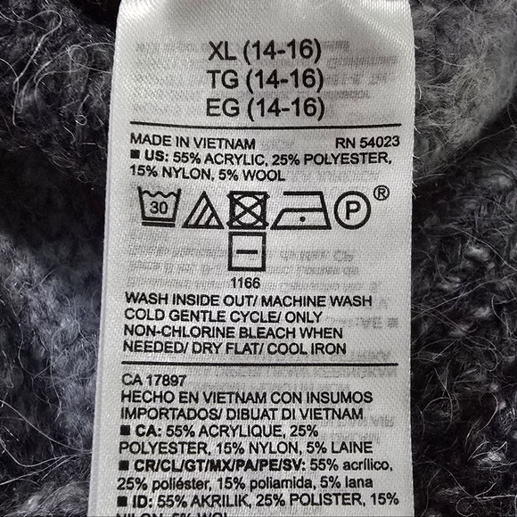 Girl's Youth Old Navy Blue & Gray Ombre Striped Long Sleeve Sweater - Picture 8 of 8